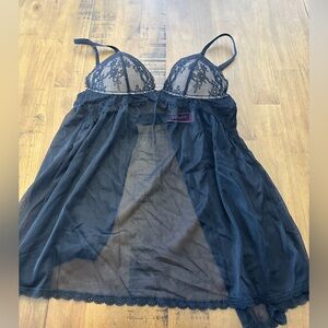 Victoria's Secret Sheer Black Lace Chemise